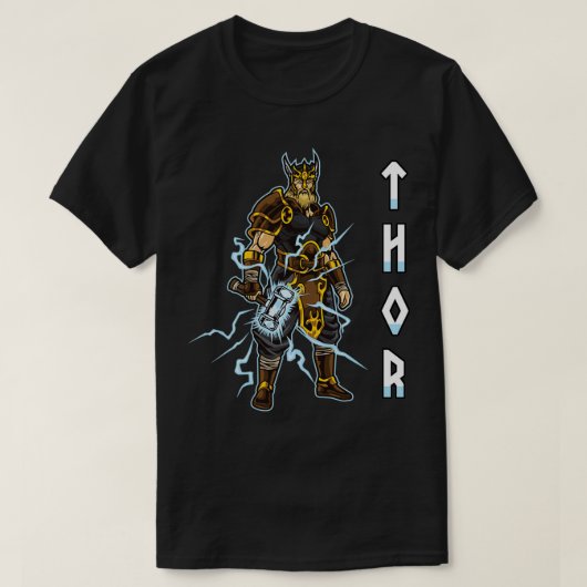 T-shirt Thunder God Thor Norse Mythologie Viking Warrior (Design devant)
