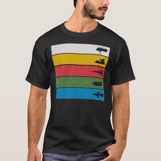 T-shirt Thunderbirds Classic - Birds Silhouettes on Stripe (Devant)