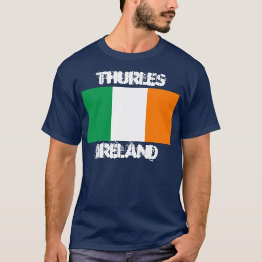 T-shirt Thurles, Irlande avec drapeau irlandais (Devant)