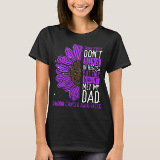 T-shirt Thyroid Cancer Sensibilisation Ruban Papa Guerrier
