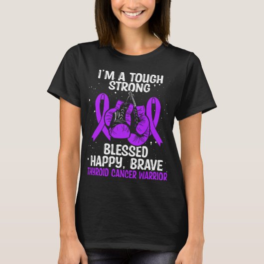 T-shirt Thyroide Cancer Awareness Survivor Warrior (Devant)