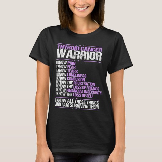 T-shirt Thyroïde Cancer Sensibilisation Je connais Douleur (Devant)