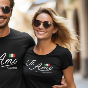 T-shirt Ti Amo Script couple personnalisé