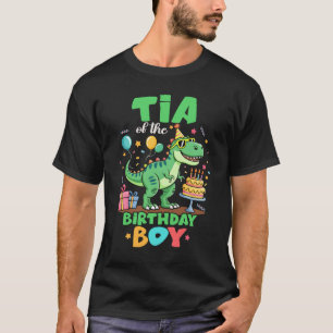 T-shirt Tia du garçon d'anniversaire Famille de dinosaures