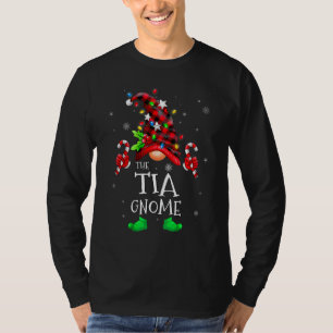 T-shirt Tia Gnome Buffalo à carreaux assortis pour Noël en
