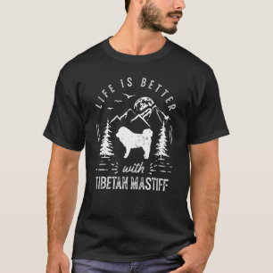 T-shirt Tibétain Mastiff Vie Mieux Maman Papa Chien