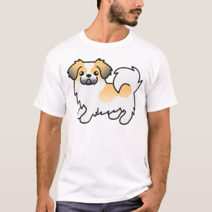 T-shirt Tibétain Spaniel Fawn Sable Parti-Couleur Chien Mi