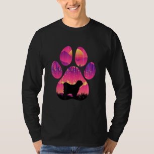 T-shirt Tibétain Terrier Patte Maman Papa Chien Femmes Hom