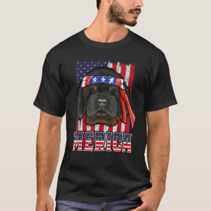T-shirt Tibetan Mastiff Merica 4 Juillet Chien Patriote F