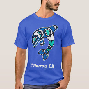 T-shirt Tiburon CA Autochtone d'Amérique du Nord Tribal Or
