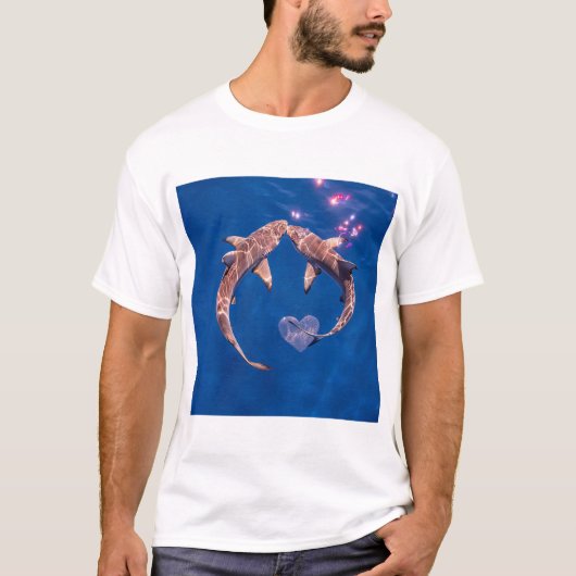 T-shirt Tiburones blancos enamorados (Devant)