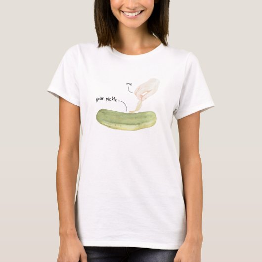 T-shirt Tickle Your Pickle Funny Watercolor Art (Devant)