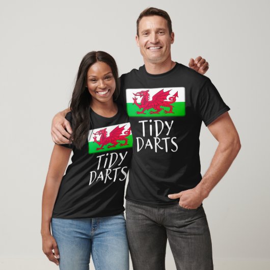 T-shirt Tidy Darts drôle Welsh Wales Flag (Unisexe)