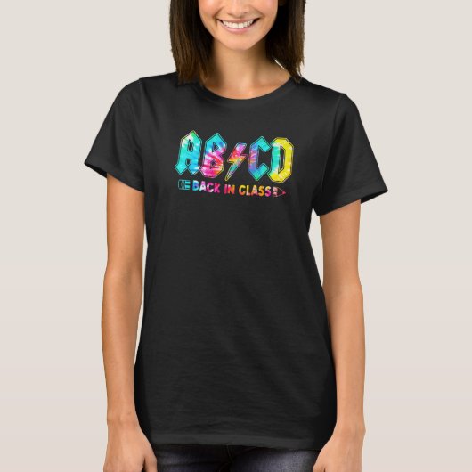 T-shirt Tie Dye Abcd Lightning Bolt Retour En Classe Ensei (Devant)