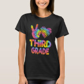 T-shirt Tie Dye Back To School Peace Love Third Grade (Devant)