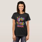 T-shirt Tie Dye Back To School Peace Love Third Grade (Devant entier)