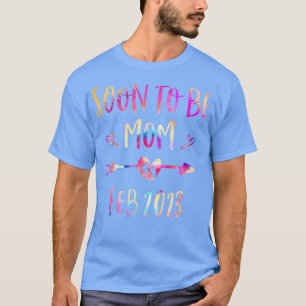 T-shirt Tie Dye Bientôt Être Maman Est Février 2023 Grosse