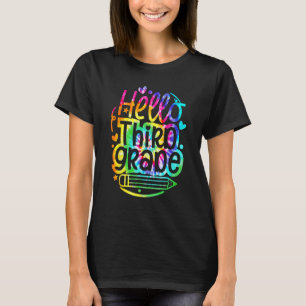 T-shirt Tie Dye Bonjour 3e 3e année Retour à l'école Premi