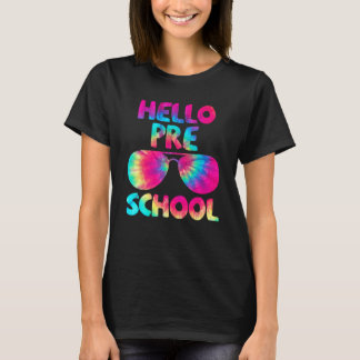 T-shirt Tie Dye Bonjour préscolaire Premier jour de l'écol