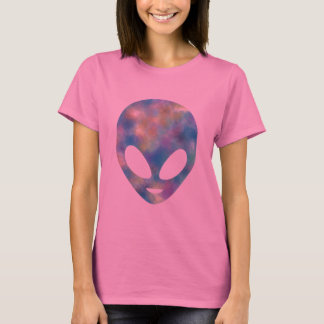 T-shirt Tie Dye Brossé Pastel Souriant tête Alien