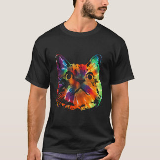 T-shirt Tie Dye Chat Colorant Type Tee Kitten
