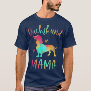 T-shirt Tie Dye Dachshund maman maman maman coloré chien c