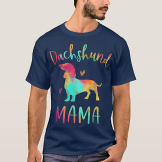 T-shirt Tie Dye Dachshund maman maman maman coloré chien c