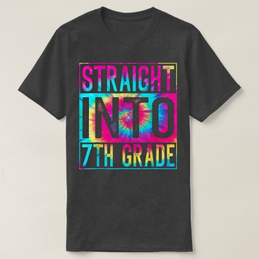 T-shirt Tie Dye Directement En 7E Année Retour À L'École F (Design devant)