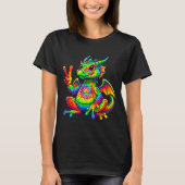 T-shirt Tie-dye Dragon Peace Sign Hipe  (Devant)