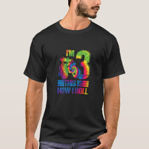 T-shirt Tie Dye Ferme Tracteur Je suis 3e fête d'anniversa