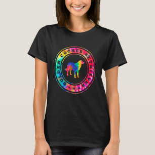 T-shirt Tie Dye Golden Cocker Retriever Chien Maman Papa A