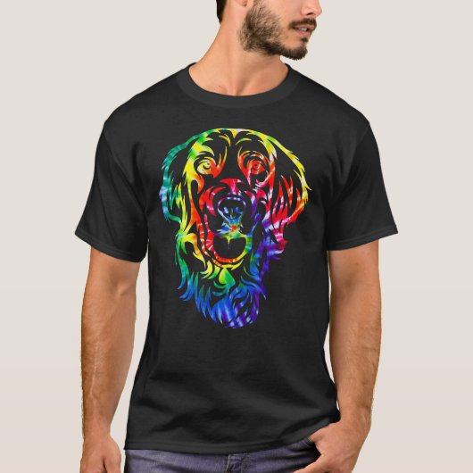 T-shirt Tie Dye Golden Retriever Tie Dye Chien (Devant)