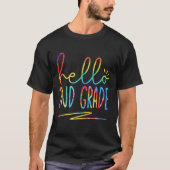 T-shirt Tie Dye Hello 2Nd Second Grade Back To School Firs (Devant)