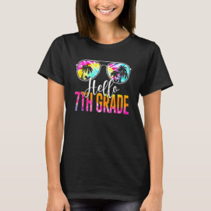 T-shirt Tie Dye Hello 7e année enseignant Premier jour de