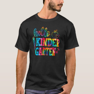 T-shirt Tie Dye Hello Kindergarten Premier Jour De Thé À L