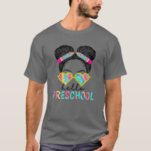 T-shirt Tie Dye Hello Preschool Little Miss Retour À L'Éco