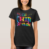 T-shirt Tie Dye Hello Third 3rd Grade First Day Of School  (Devant)