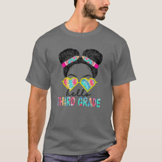 T-shirt Tie Dye Hello Troisième Classe Miss Retour À Scho