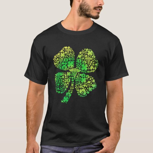 T-shirt Tie Dye Irlandais Infirmière Shamrock Stethoscope (Devant)