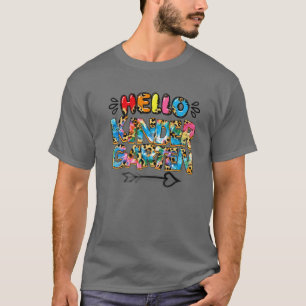 T-shirt Tie Dye Leopard Bonjour maternelle, Retour À L'Éco