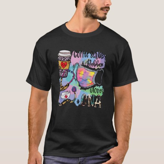 T-shirt Tie Dye Leopard Coffee Scrub Gants en caoutchouc C (Devant)