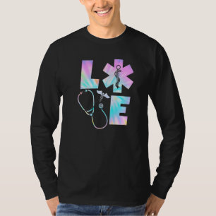 T-shirt Tie Dye Love Scrub Life Stethoscope Nursing Nursin
