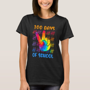 T-shirt Tie Dye Main Paix Signe 100 Jours De L'École 100èm