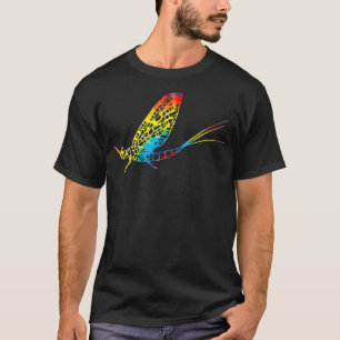 T-shirt Tie Dye Mayfly Rainbow Print Insect Nymphe Hippie