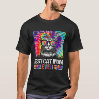 T-shirt Tie Dye Meilleur Chat Maman Jamais Chat Maman Fête