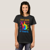 T-shirt Tie dye peace hand sign 100 days of school 100th d (Devant entier)