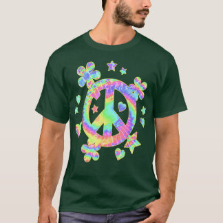 T-shirt Tie Dye Peace Sign Cute Lote Colorful Tye Dye Hipp