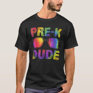 T-shirt Tie Dye Pré K Lunettes De Soleil Dude Retour À L'É