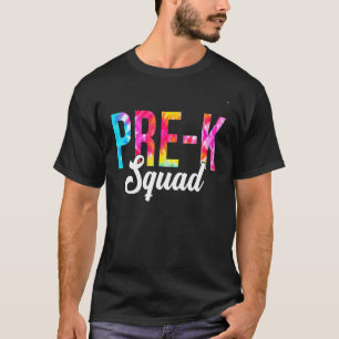 T-shirt Tie Dye Pré K Squad Enseignant Étudiant 100 Jours 