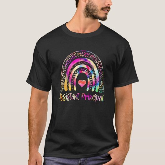 T-shirt Tie Dye Rainbow Assistant principal enseignant Ret (Devant)